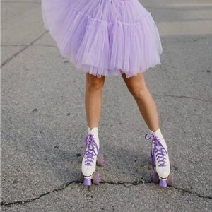 Rink master roller skate white purple retro vintage style